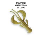 Твистеры (съедобная резина) Crazy Fish NIMBLE 5 (2