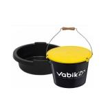 Ведро для прикормки Vabik PRO Black 13 л с крышкой и тазом - миниатюра