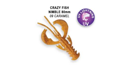 Твистеры (съедобная резина) Crazy Fish NIMBLE 8 (3.2") 72-80-9-6-F кальмар, 3 шт.