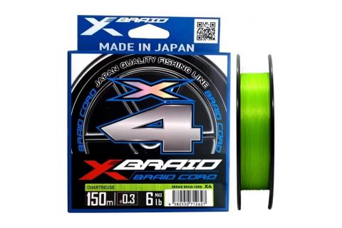 Плетёнка YGK X-Braid Braid Cord X4 150m/0.104 (Chartreuse)