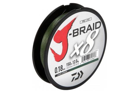 Леска плетёная DAIWA J-Braid X8 150 м, dark green