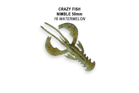 Твистеры (съедобная резина) Crazy Fish NIMBLE 5 (2") 50-50-16-6-F кальмар, 4 шт.