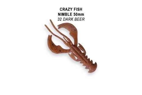 Твистеры (съедобная резина) Crazy Fish NIMBLE 5 (2") 50-50-32-6-F кальмар, 4 шт.
