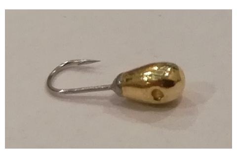Мормышка с отверстием Каблучок 2,5 мм золото (1 шт)