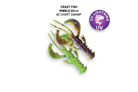 Твистеры (съедобная резина) Crazy Fish NIMBLE 8 (3.2") 72-80-4D-6-F кальмар, 3 шт.