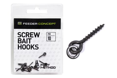 Крепления для бойлов/приманок Feeder Concept Flat Method SCREW BAIT HOOKS 10 шт.