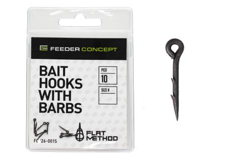 Шипы для бойлов/приманок Feeder Concept Flat Method BAIT HOOKS WITH BARBS р,001L 10 шт 