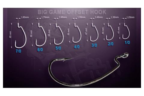 Офсетный крючок Crazy Fish Big Game Offset Hook BGOH  1/0-7/0